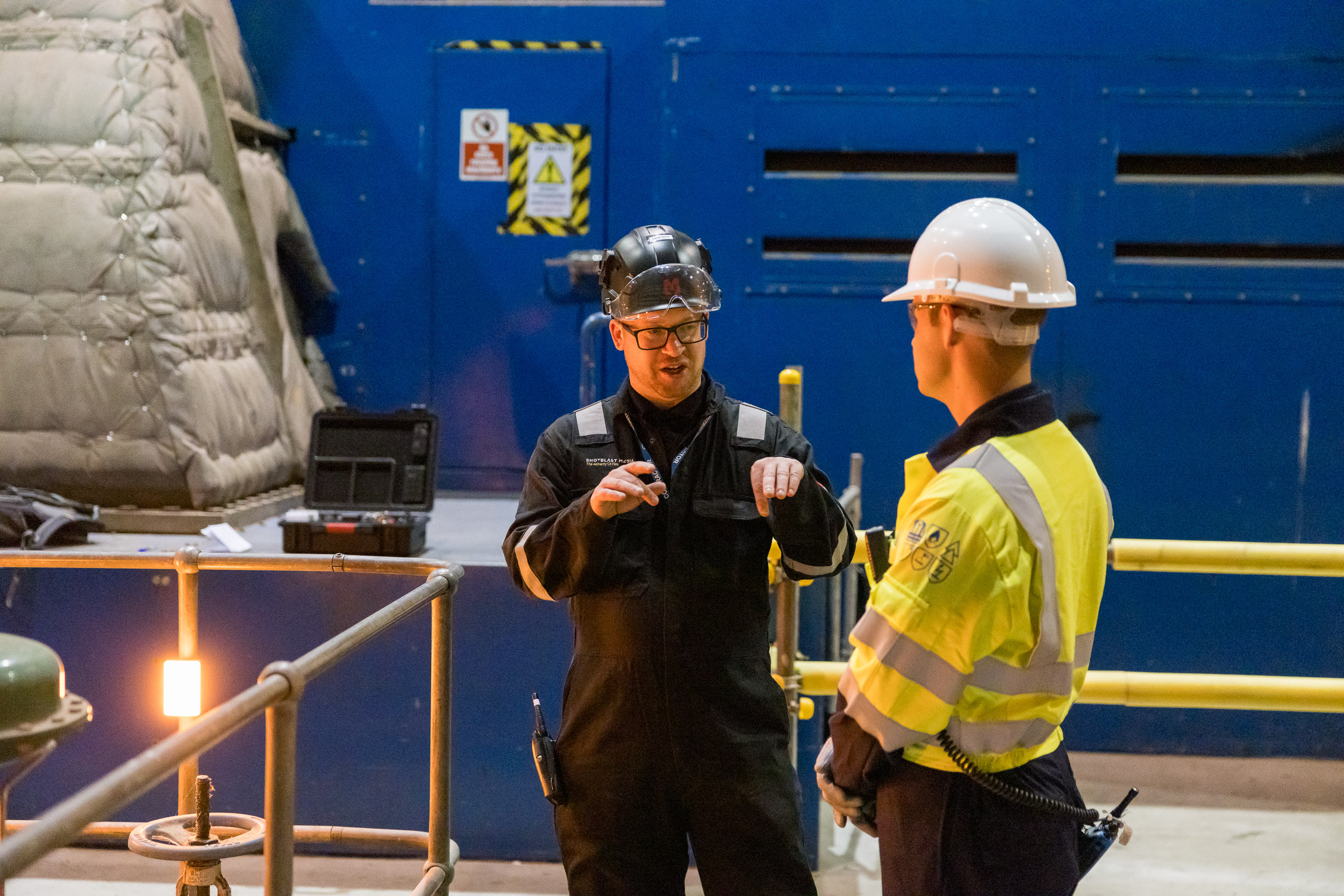 Shot Blast Media on location