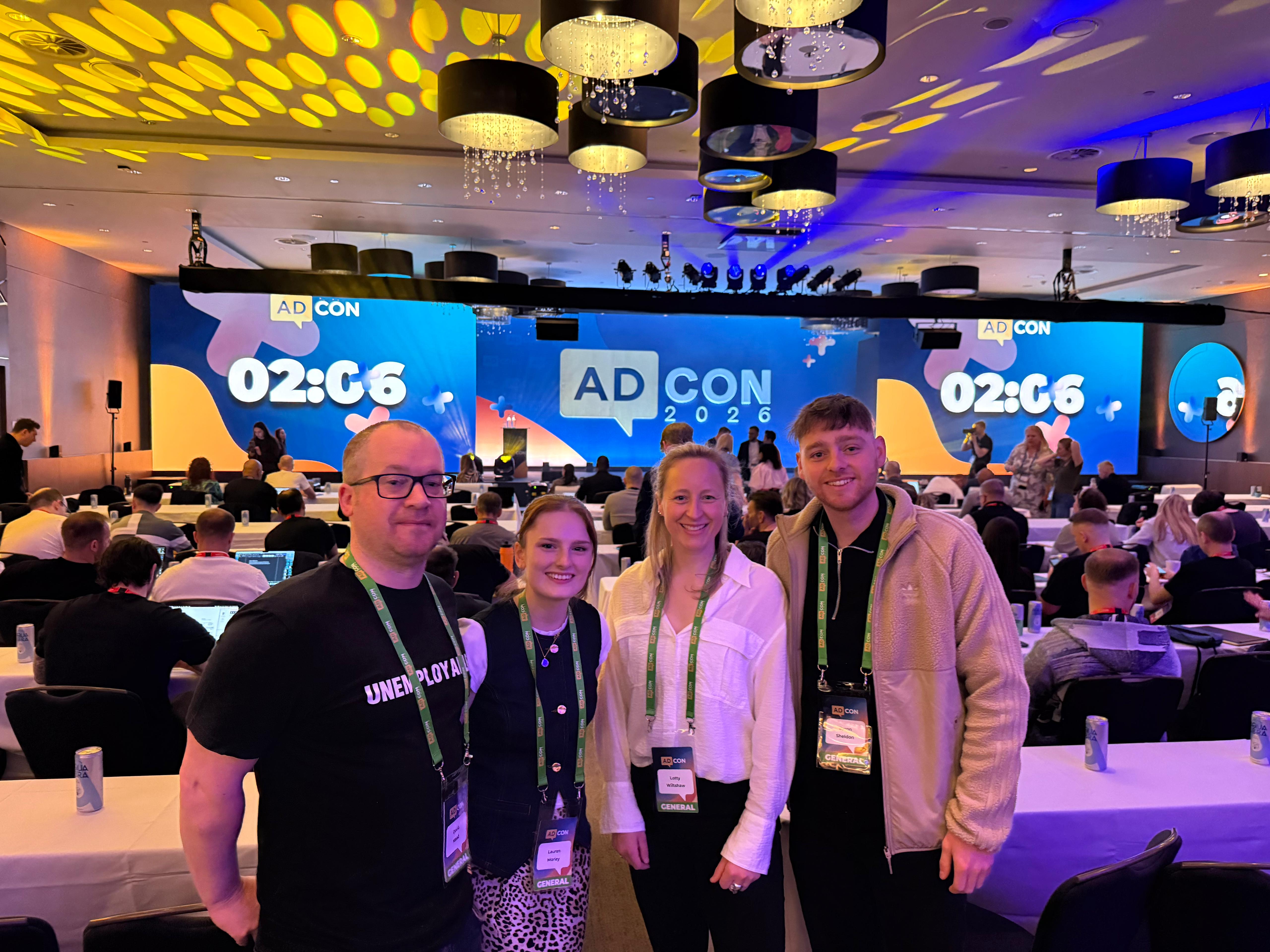 Shot Blast Media team at ADCON conference 2026 — Leeds video production company